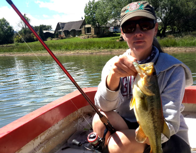One of the many feisty bass we caught