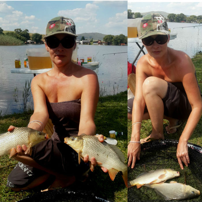 Fishing at Vrede dam, two for the price of one