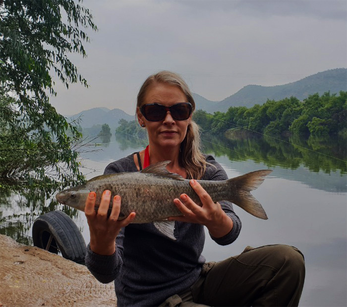 I caught the smallest muddy at Erkhamka, on the Vaal River near Parys.