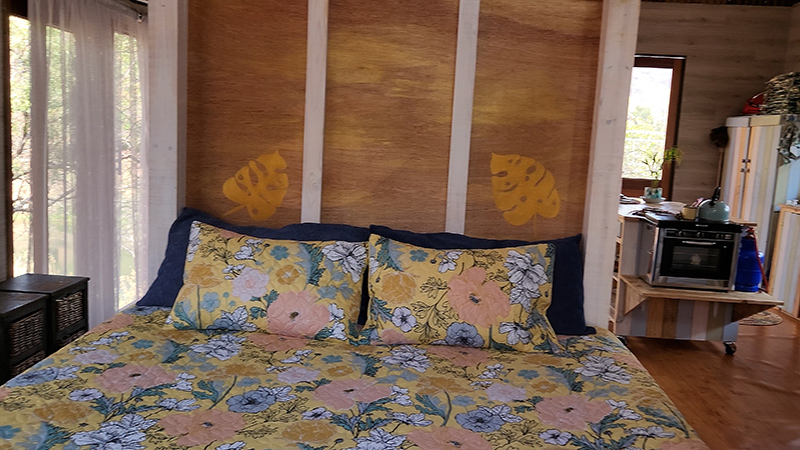 The bedroom at the cabin on the Olifants River
