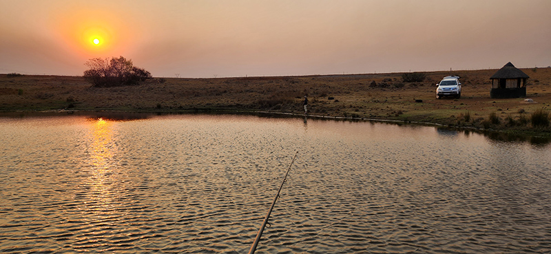 Sunset while fishing in a farm dam near the Olifants River