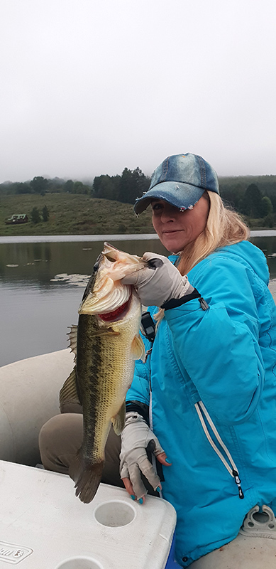 A decent bass caught at Stanford Lake Lodge