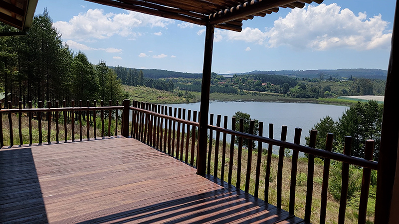The lake view from the cabin at Stanford Lake Lodge