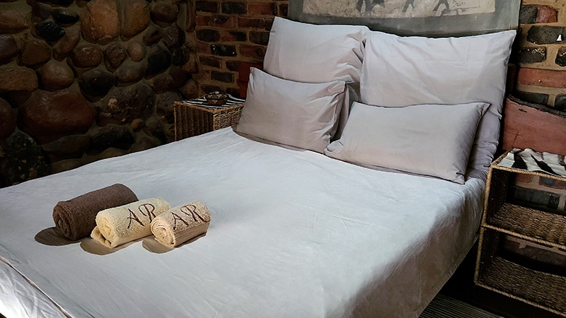The main bedroom at Aloe Rock Lodge