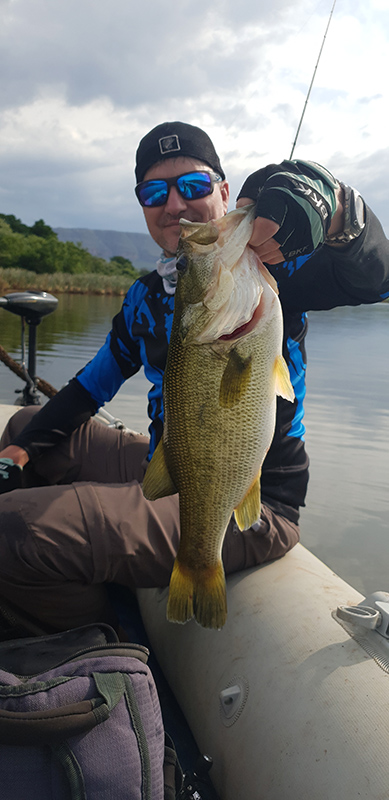 A nice bass caught at Zwartkop Dam