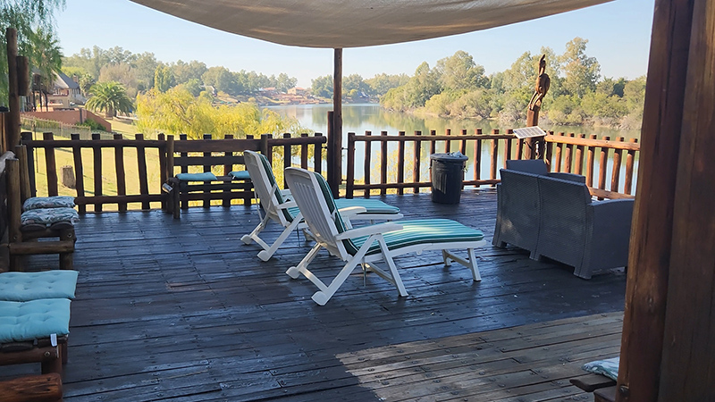 Deck at the lodge, Umgede River Lodge, Bloemhof