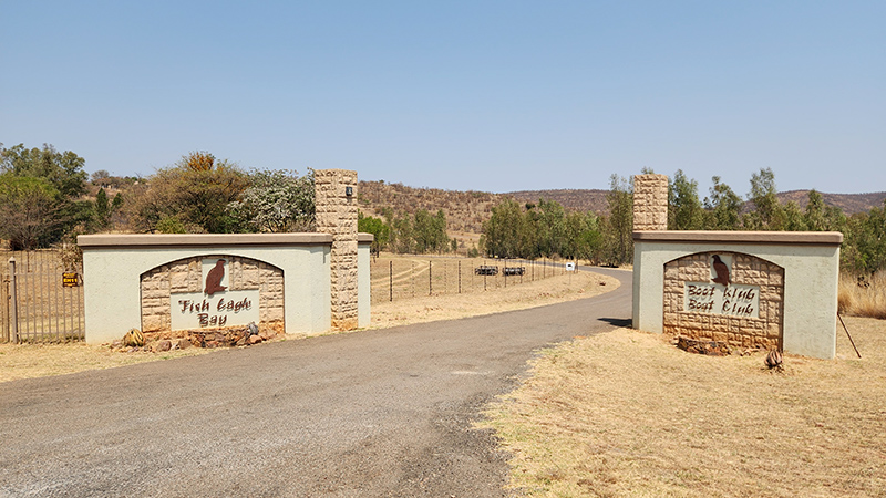 Fish Eagle Bay Boat Club entrance, Warmbad Dam