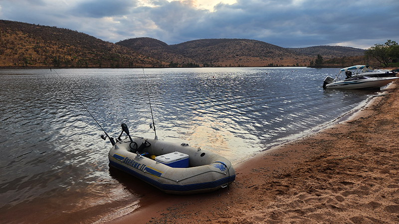 Sunset over Warmbad Dam at Fish Eagle Bay Boat Club, Bela-Bela
