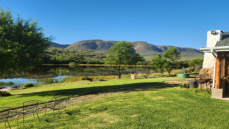 The dam right by the farmhouse at The Great Escape, Oudtshoorn