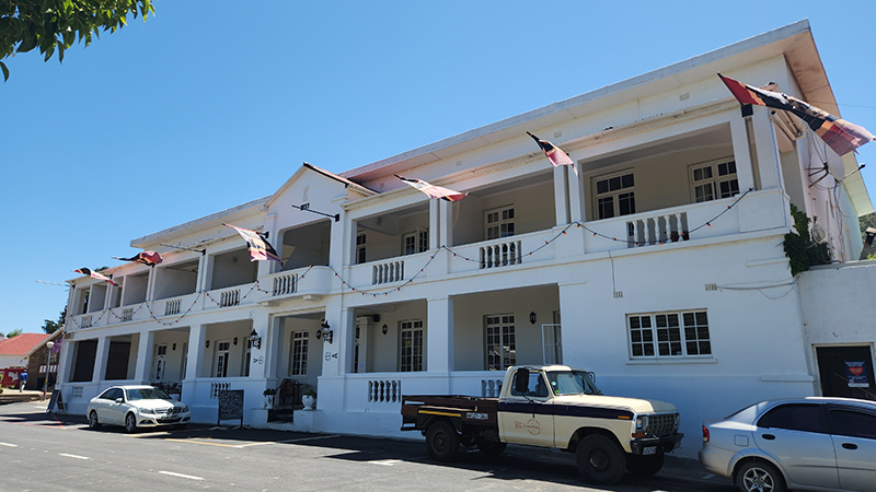 The Barrydale hotel on the main road through town