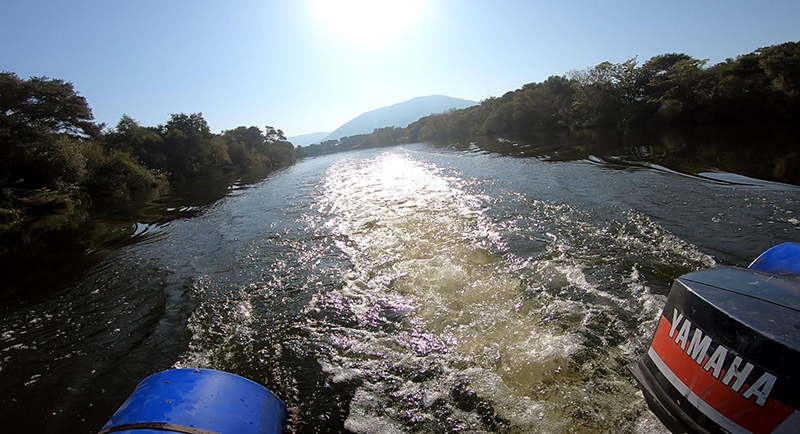 Cruising the Olifants River on the barge at Aqua Diqua