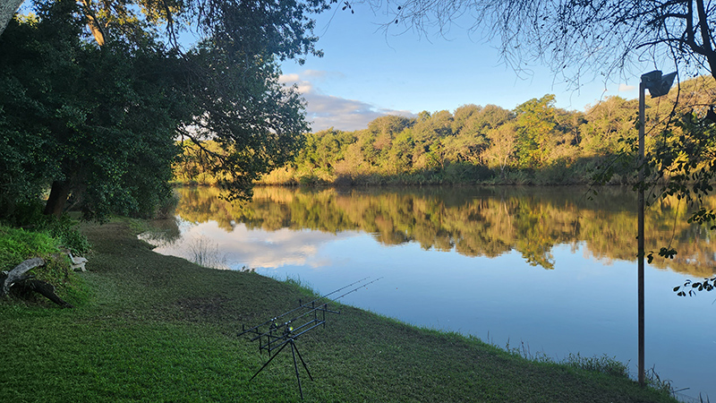 View upriver at the campsite, Waterberg Farmstay
