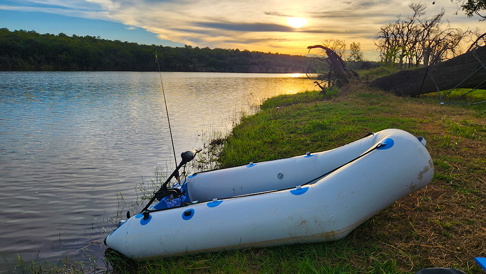 Boat at the end of a fishing day at Groendraai River Cottages