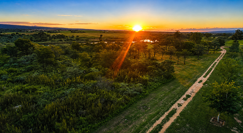Sunset at Groendraai River Cottages