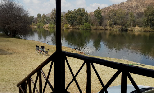 View from the chalet porch at Vaal de Sioleh